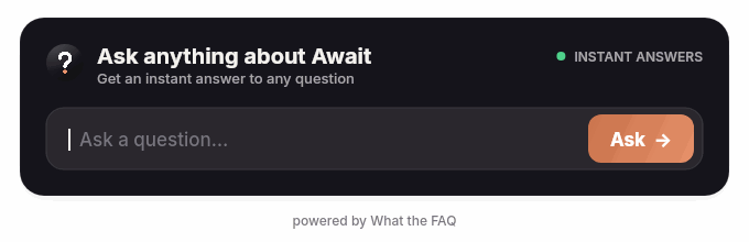 Animated chat badge typing backer questions: When will my camera ship? Do you ship to Canada?